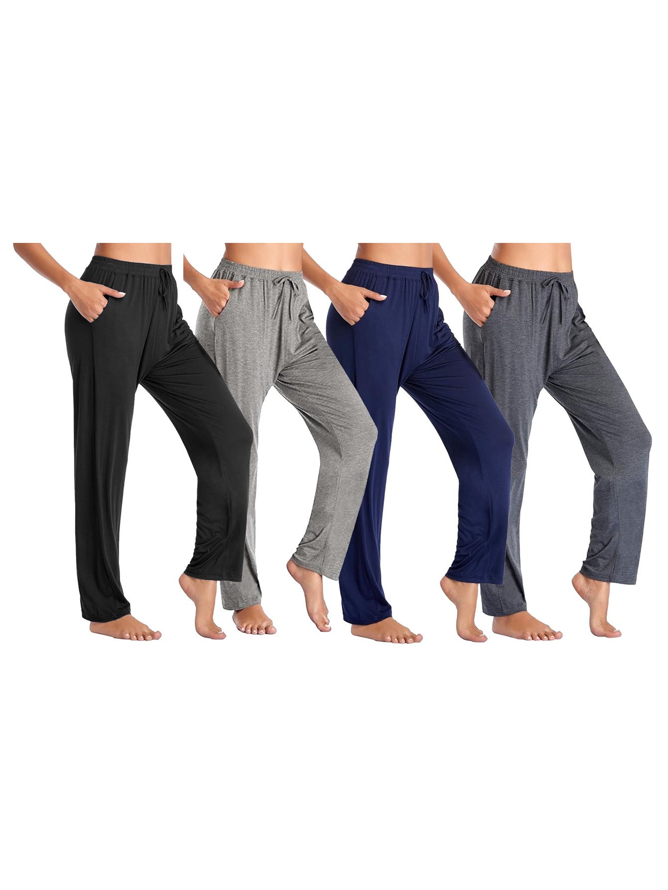 Women's Black - Light Blue - Burgundy - Hunter Polyester Pants - product view 8