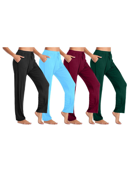 Women's Black - Light Blue - Burgundy - Hunter Polyester Pants - product view 1
