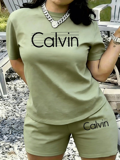 Light Green Polyester Printed Short-Sleeve Pants - product view 6
