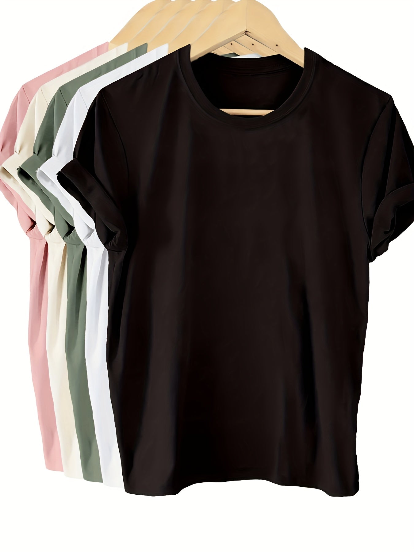 Women's Casual T-Shirt - 5-Pack Crew Neck Short Sleeve detail image - detail view 6
