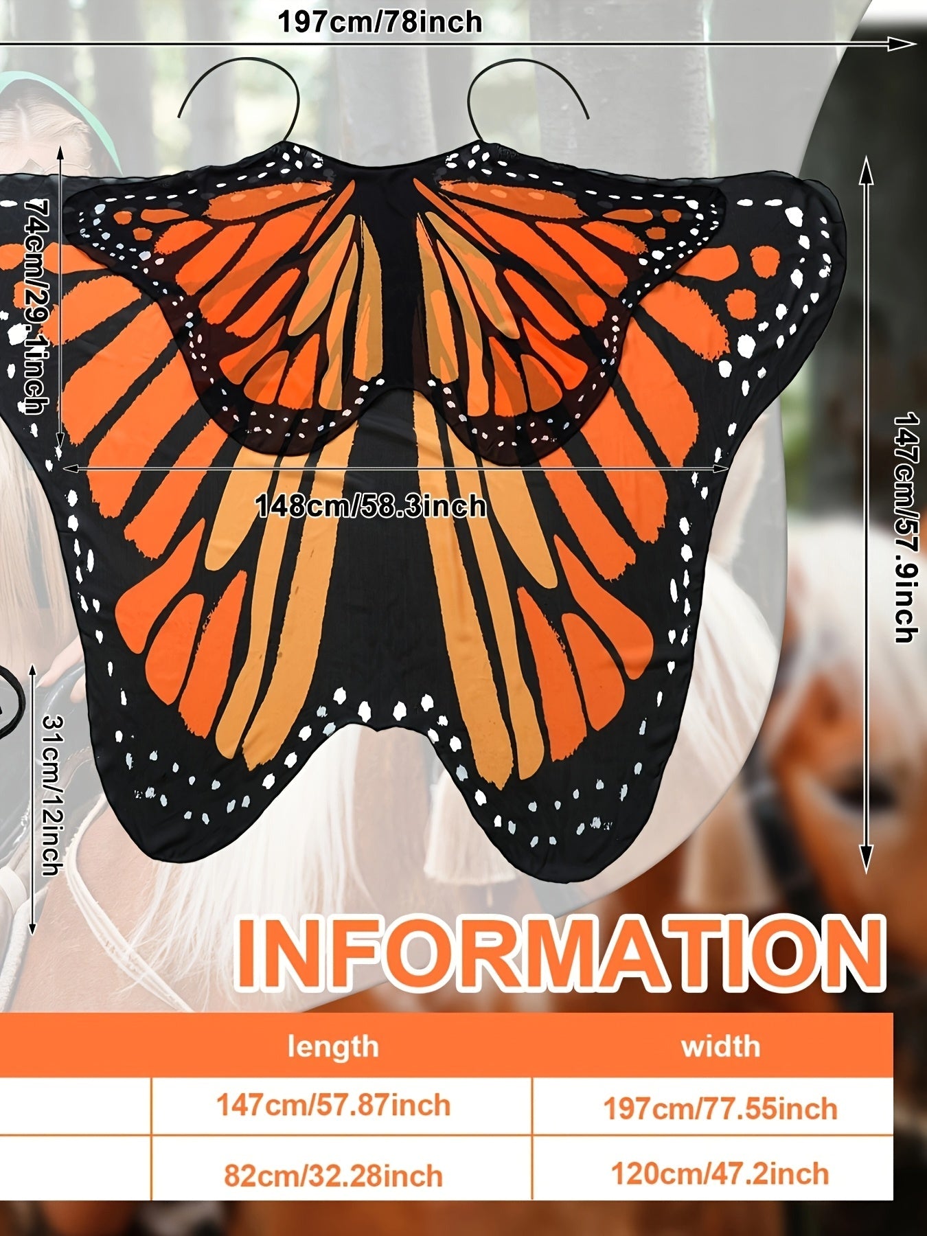 Women's Classic Costume Cape - Regular Fit detail image - detail view 3