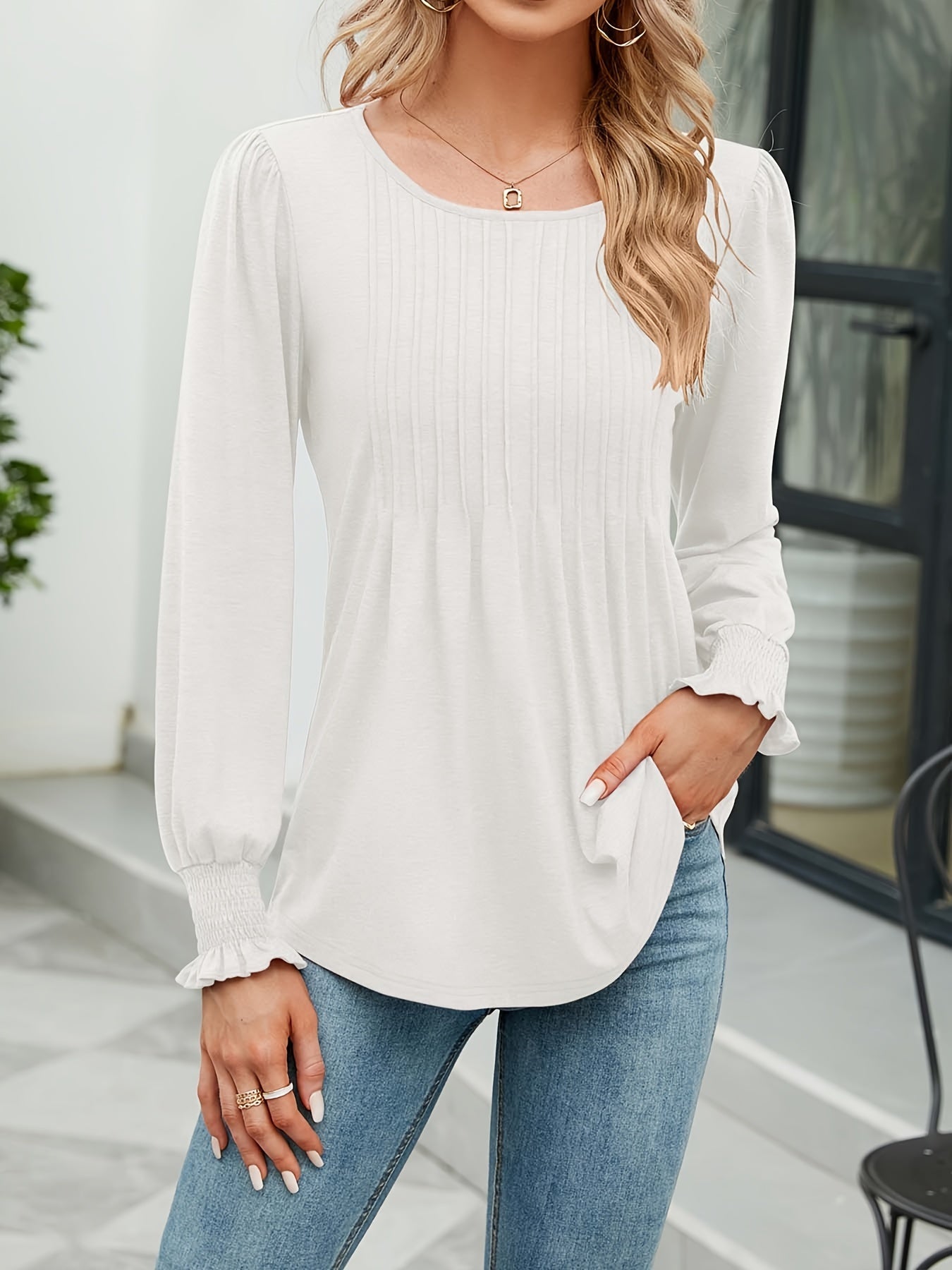 Women's Classic T-Shirt - Crew Neck Long Sleeve detail image - detail view 8