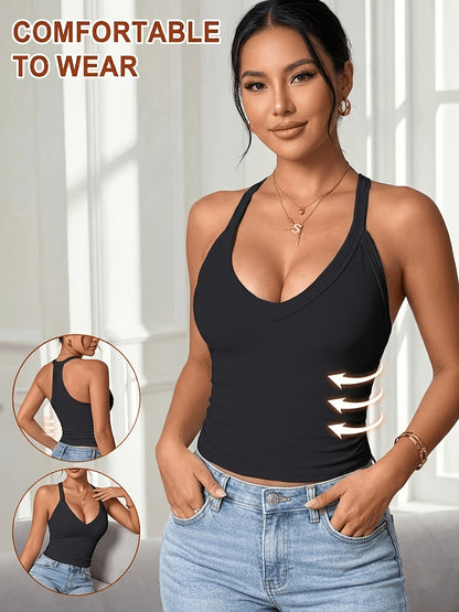Women's Classic Tank Top - V-Neck Sleeveless Style 9317