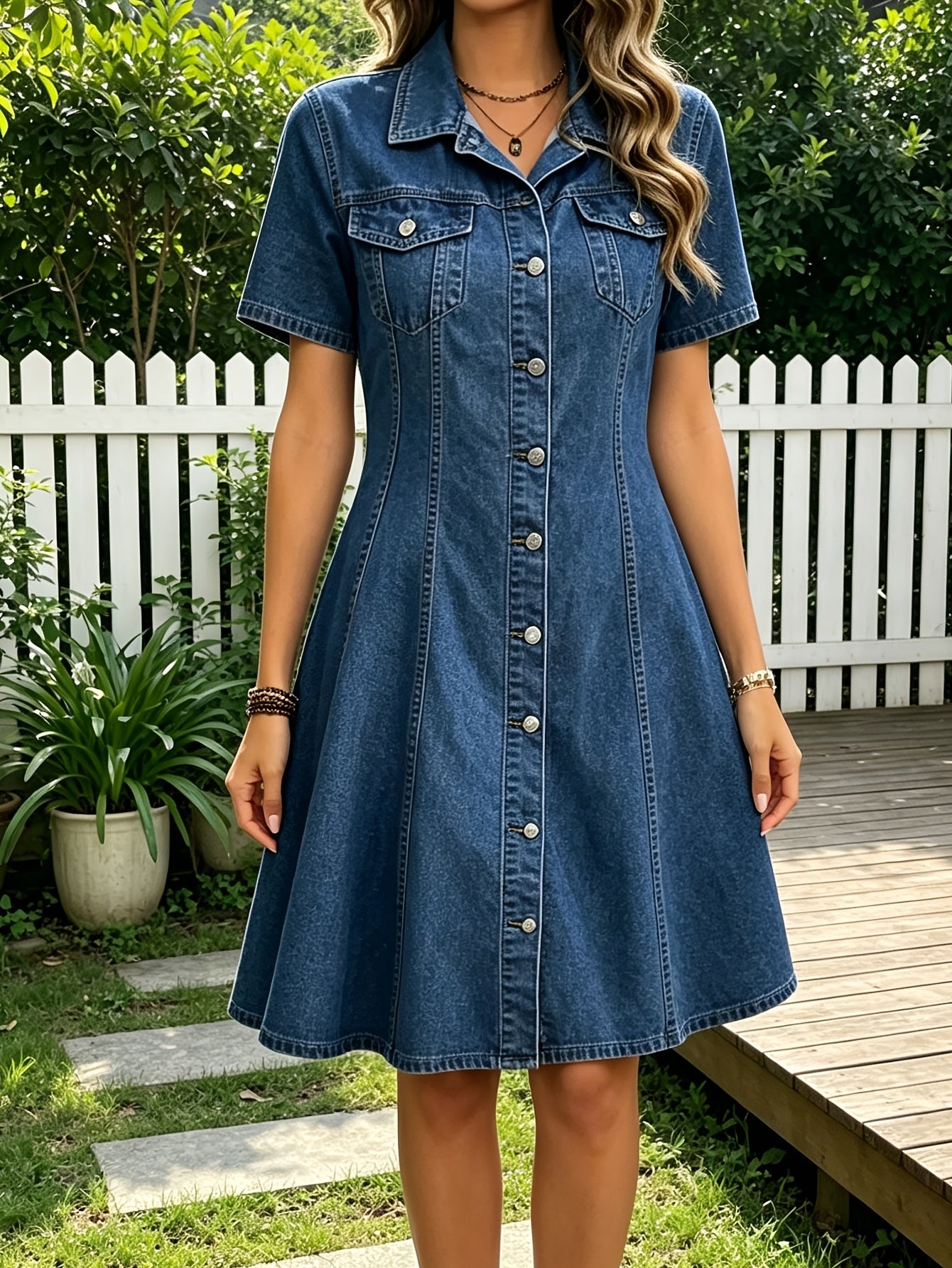 Women's Collared Bodycon Dress - Short Sleeve detail image