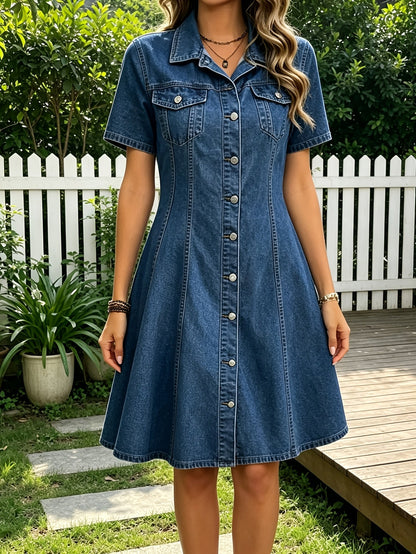 Women's Collared Bodycon Dress - Short Sleeve detail image - detail view 6
