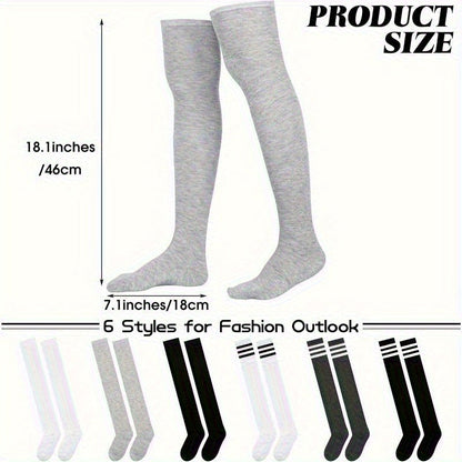 Women's Colorblock Knee-High Socks - 6-Pair Pack