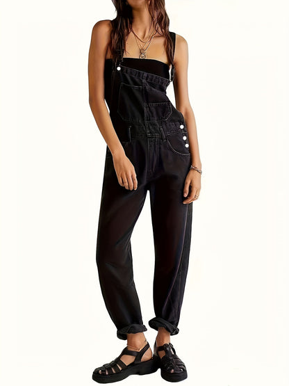 Women's Denim Overalls - Pocket Detail Relaxed detail image - detail view 6