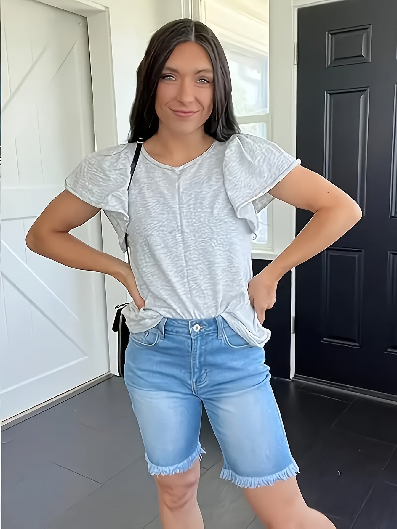 Women's Denim Shorts - Stretch Modern Style 040869 detail image - detail view 13