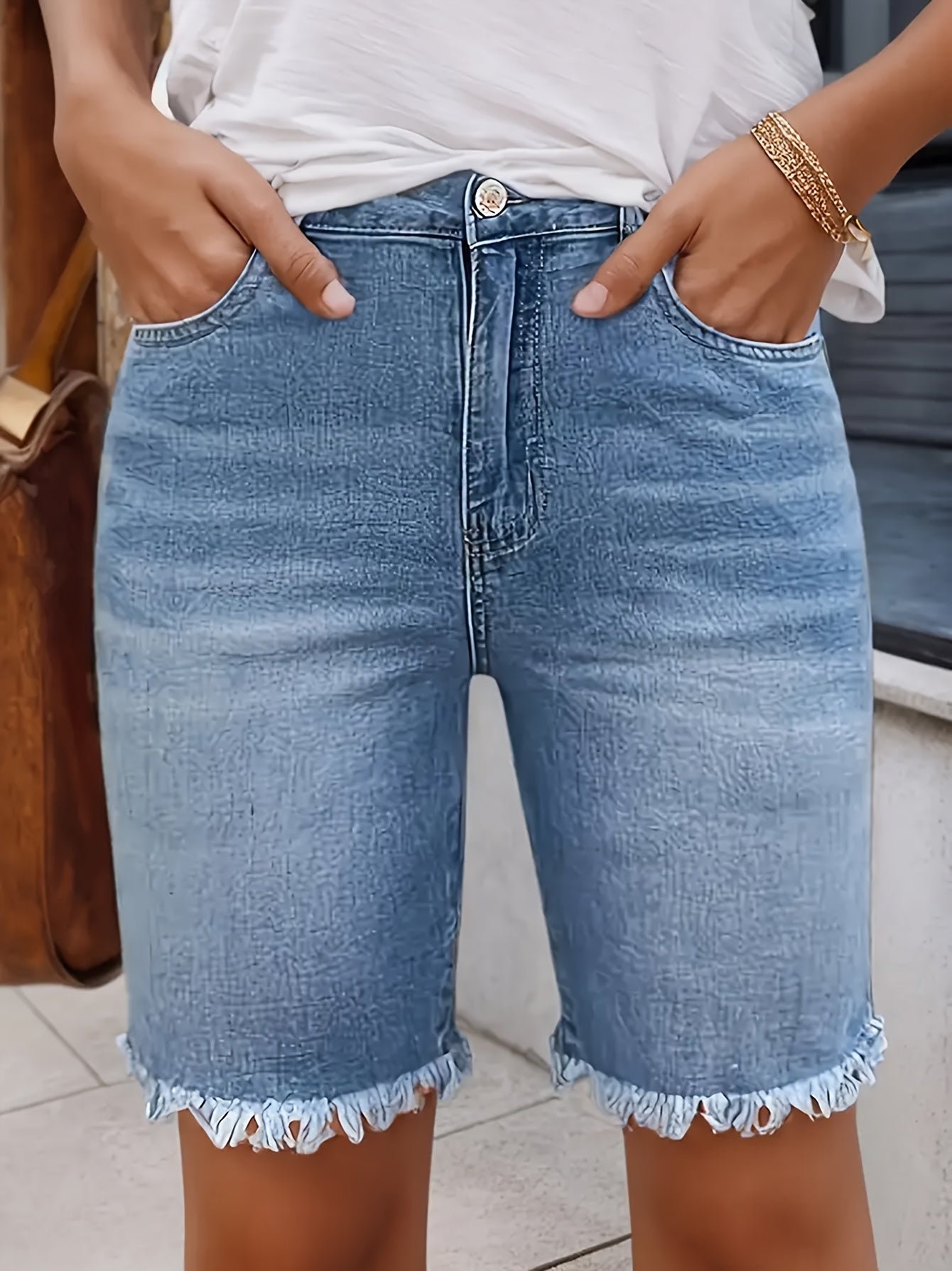 Women's Denim Shorts - Stretch Modern Style 040869 detail image - detail view 3