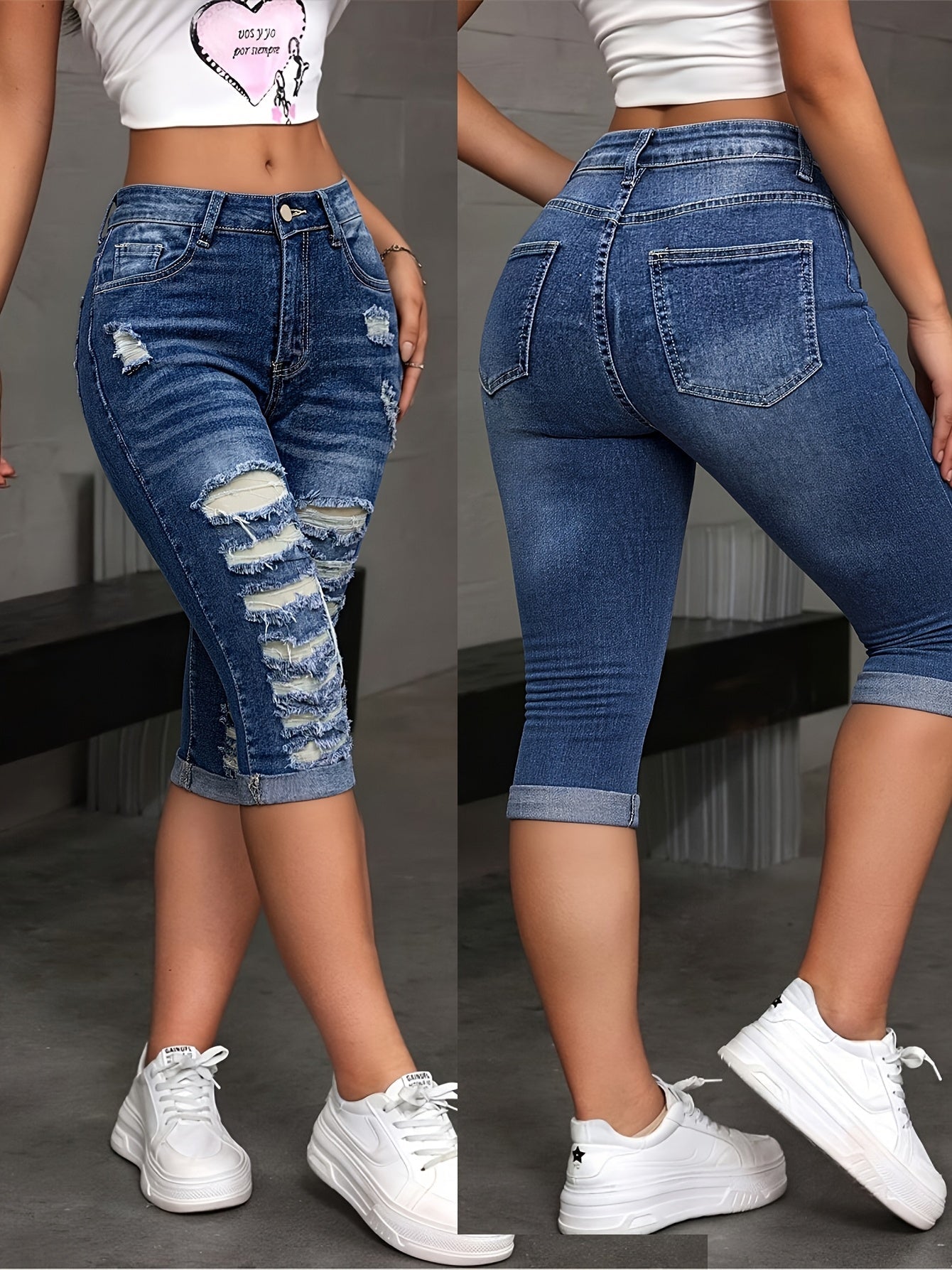 Women's Medium Blue Denim High-Waist Jeans - product view 5