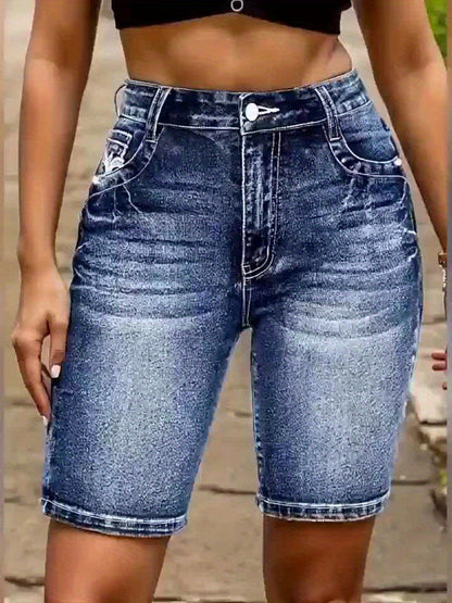 Women's Denim Shorts - Stretch With Pockets Travel Style 645349 detail image - detail view 3