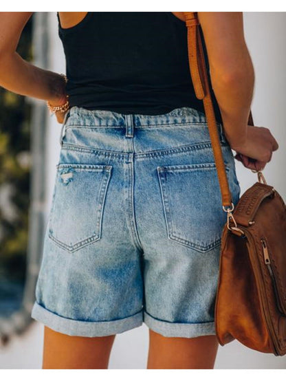 Women's Denim Shorts - Stretch With Pockets Weekend Style 121061 detail image - detail view 4