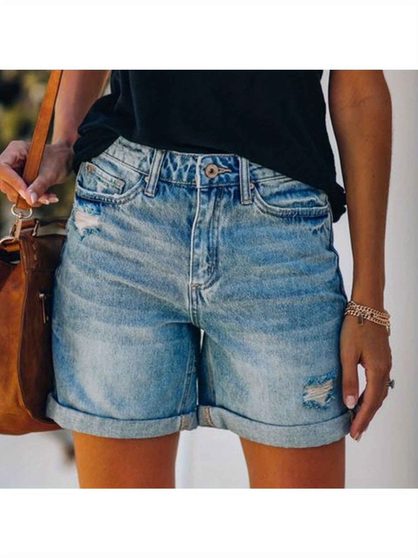 Women's Denim Shorts - Stretch With Pockets Weekend Style 121061 detail image - detail view 8
