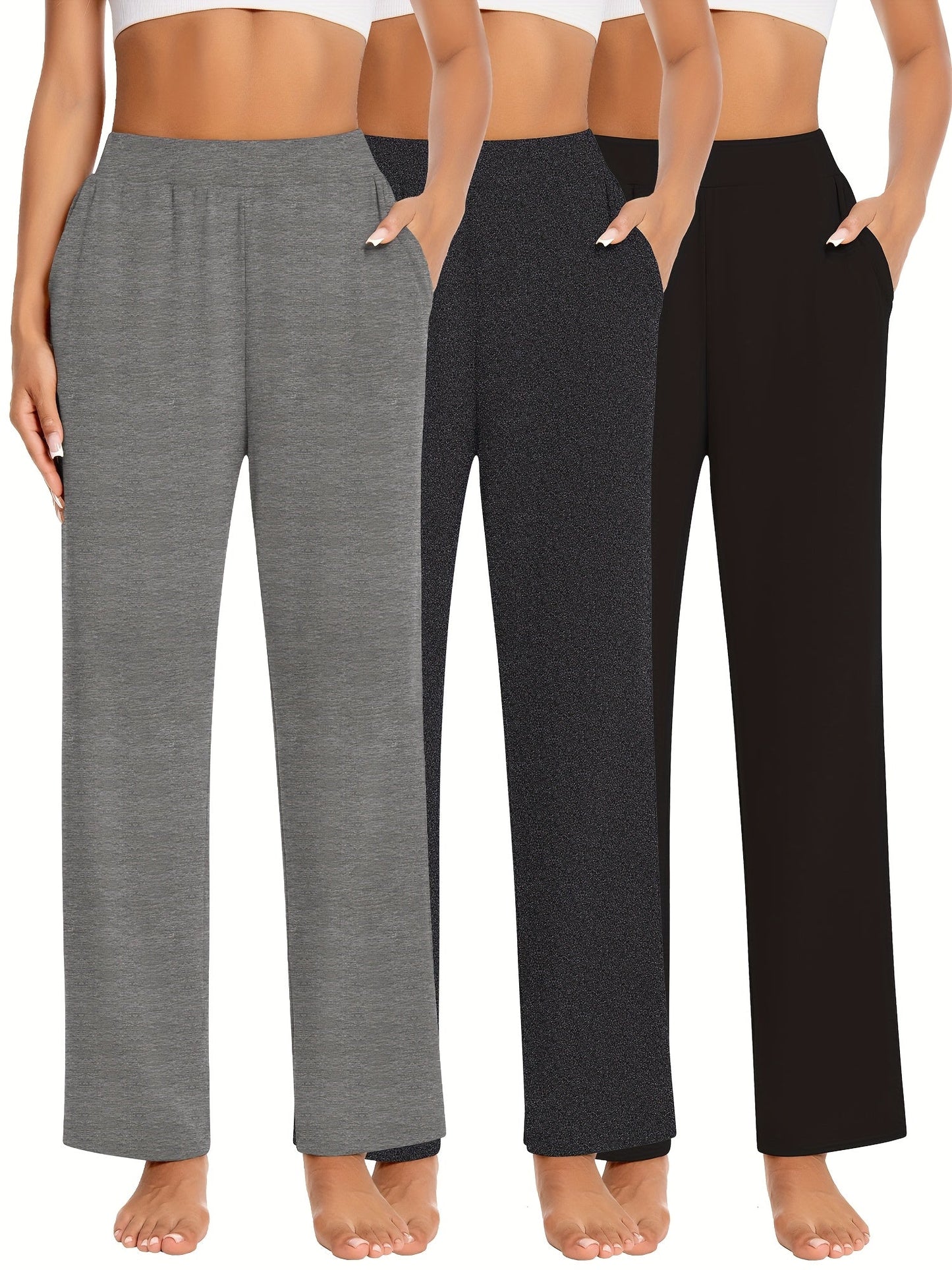 Women's Black/Carbon Grey/Khaki Viscose Pants - product view 18