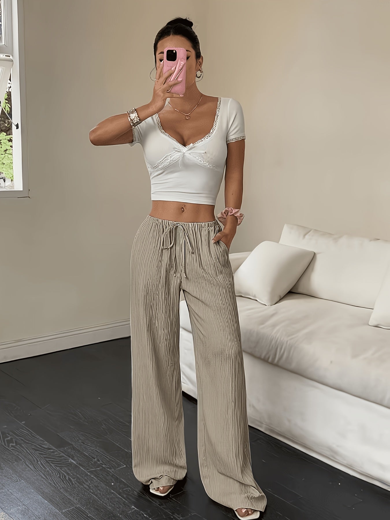 Women's Dress Pants - Wide-Leg Fit 566565 detail image - detail view 7