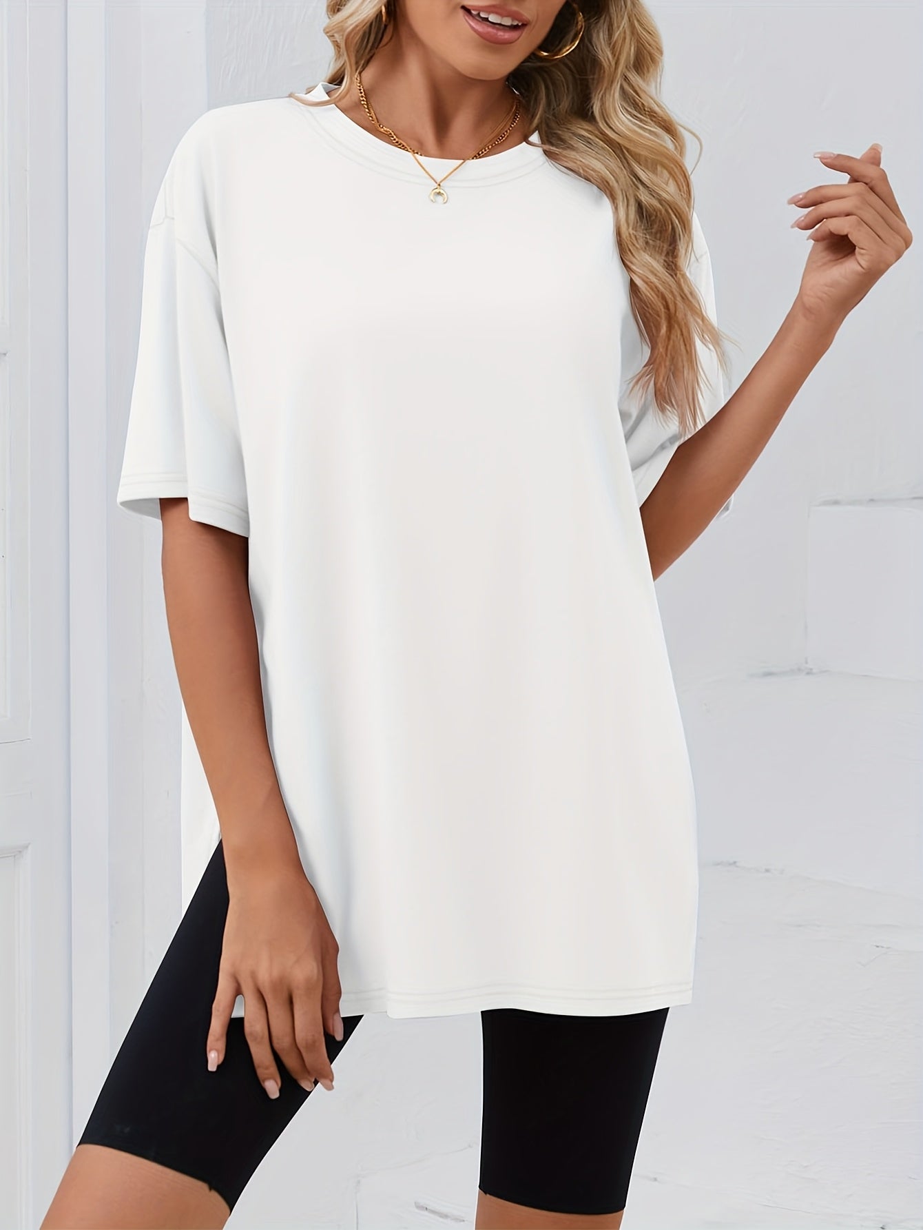 Women's Essential T-Shirt - 3-Pack Round Neck Short Sleeve Travel Style 2261 detail image