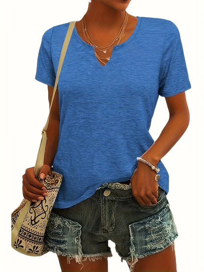 Women's Essential T-Shirt - 3-Pack V-Neck Short Sleeve Weekend Style detail image - detail view 5