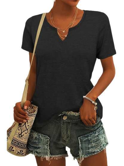 Women's Essential T-Shirt - 3-Pack V-Neck Short Sleeve Weekend Style detail image - detail view 6