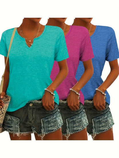 Women's Mixed colors Knit V-Neck T-Shirt - product view 6