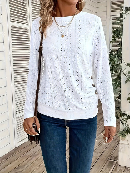 Women's Essential T-Shirt - Crew Neck Long Sleeve detail image - detail view 10