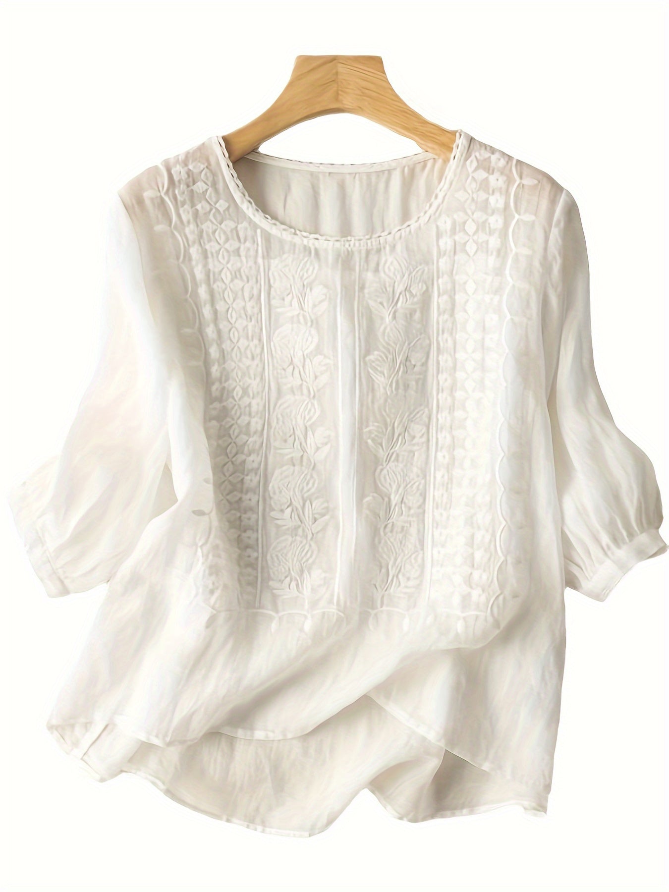 Women's Essential T-Shirt - Round Neck Short Sleeve Modern Style 6245 detail image - detail view 10