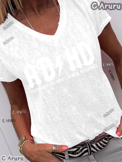 Women's Essential T-Shirt - V-Neck Short Sleeve Travel Style 3733
