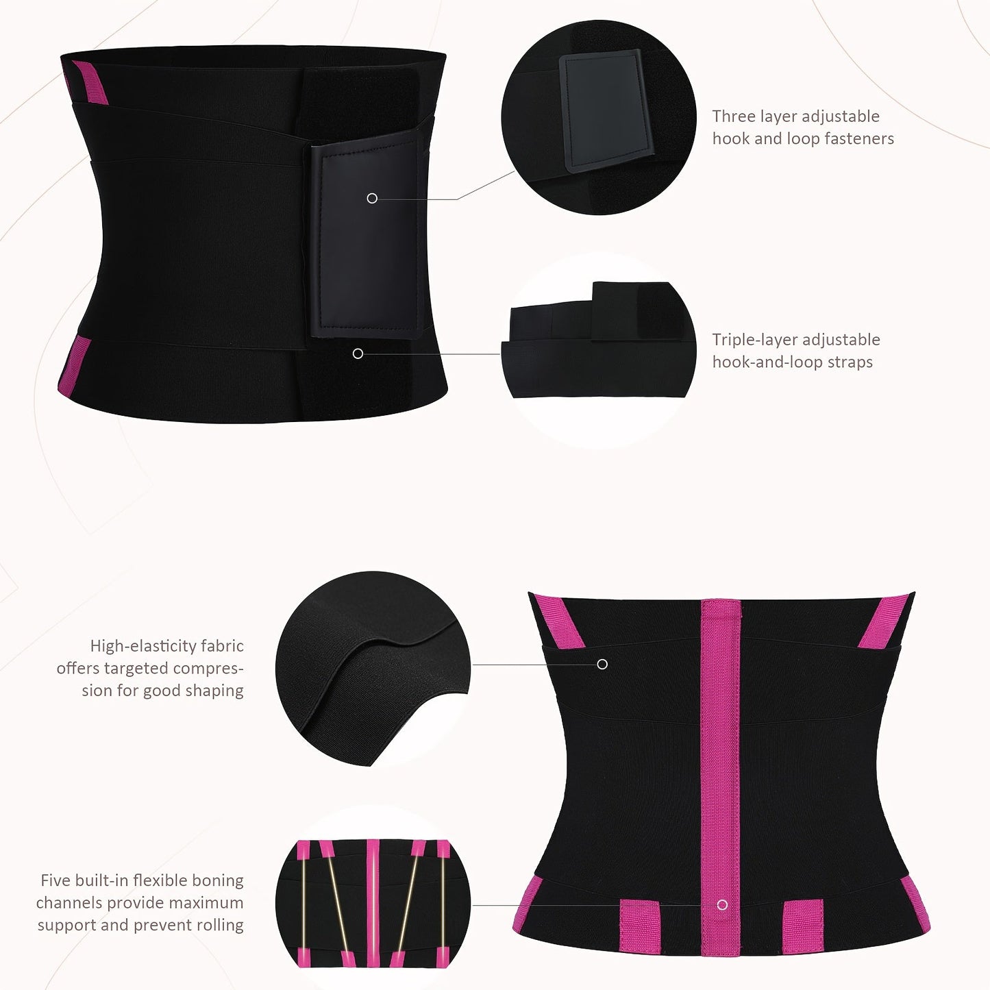Women's Firm Control Waist Cincher - Solid Color Body Smoothing
