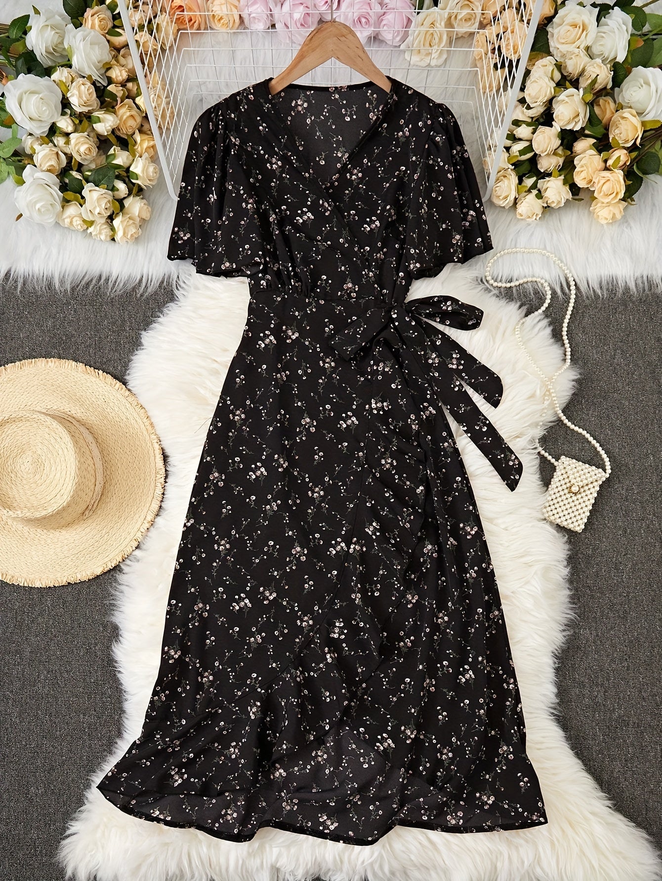 Women's Floral Casual Dress - Ruffle Easy Styling detail image