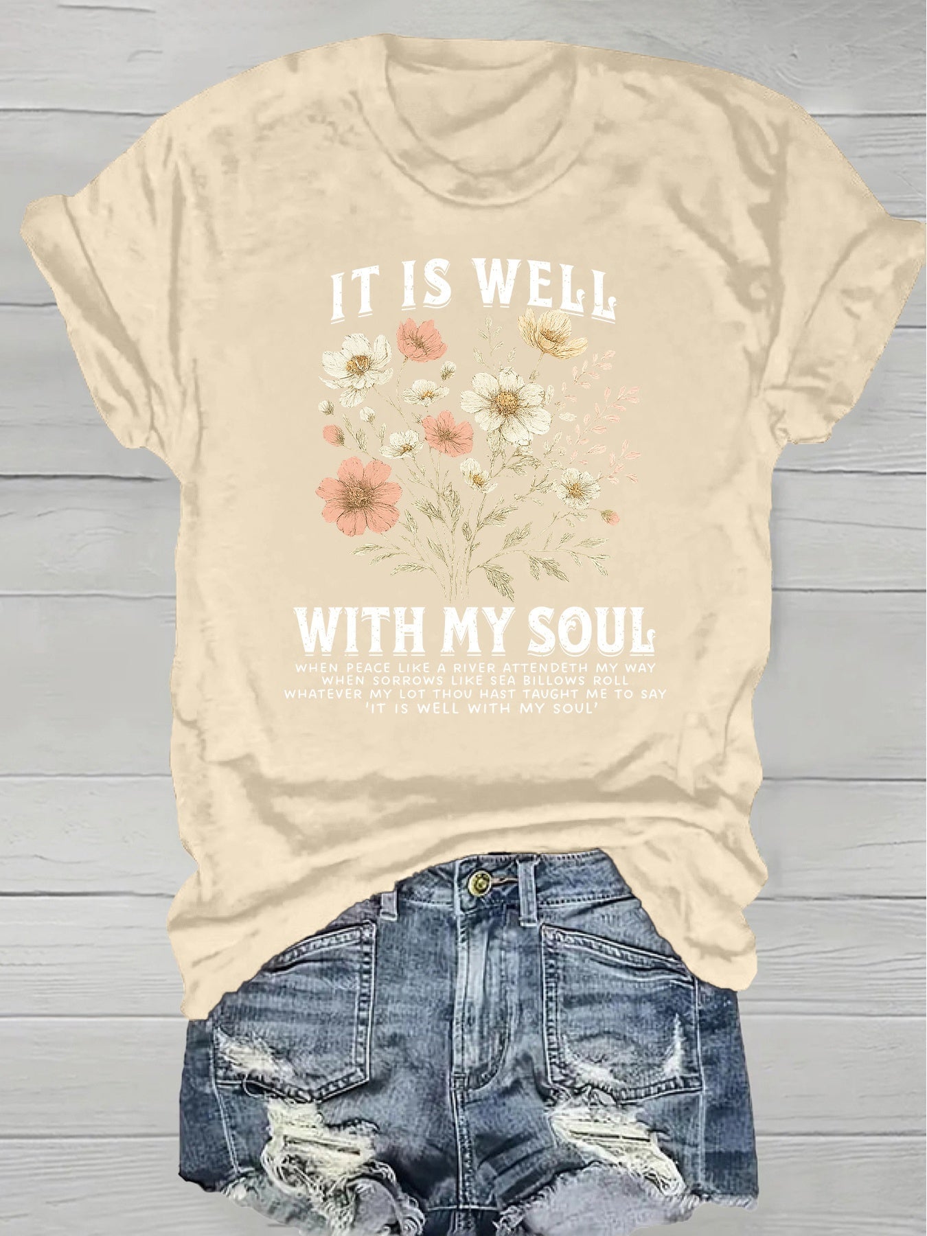 Women's Grass Green Floral Printed T-Shirt - product view 32