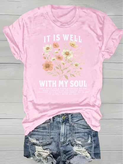 Women's Grass Green Floral Printed T-Shirt - product view 22