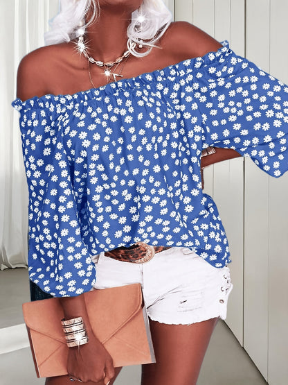 Purple Chiffon Floral Printed Blouse - product view 15