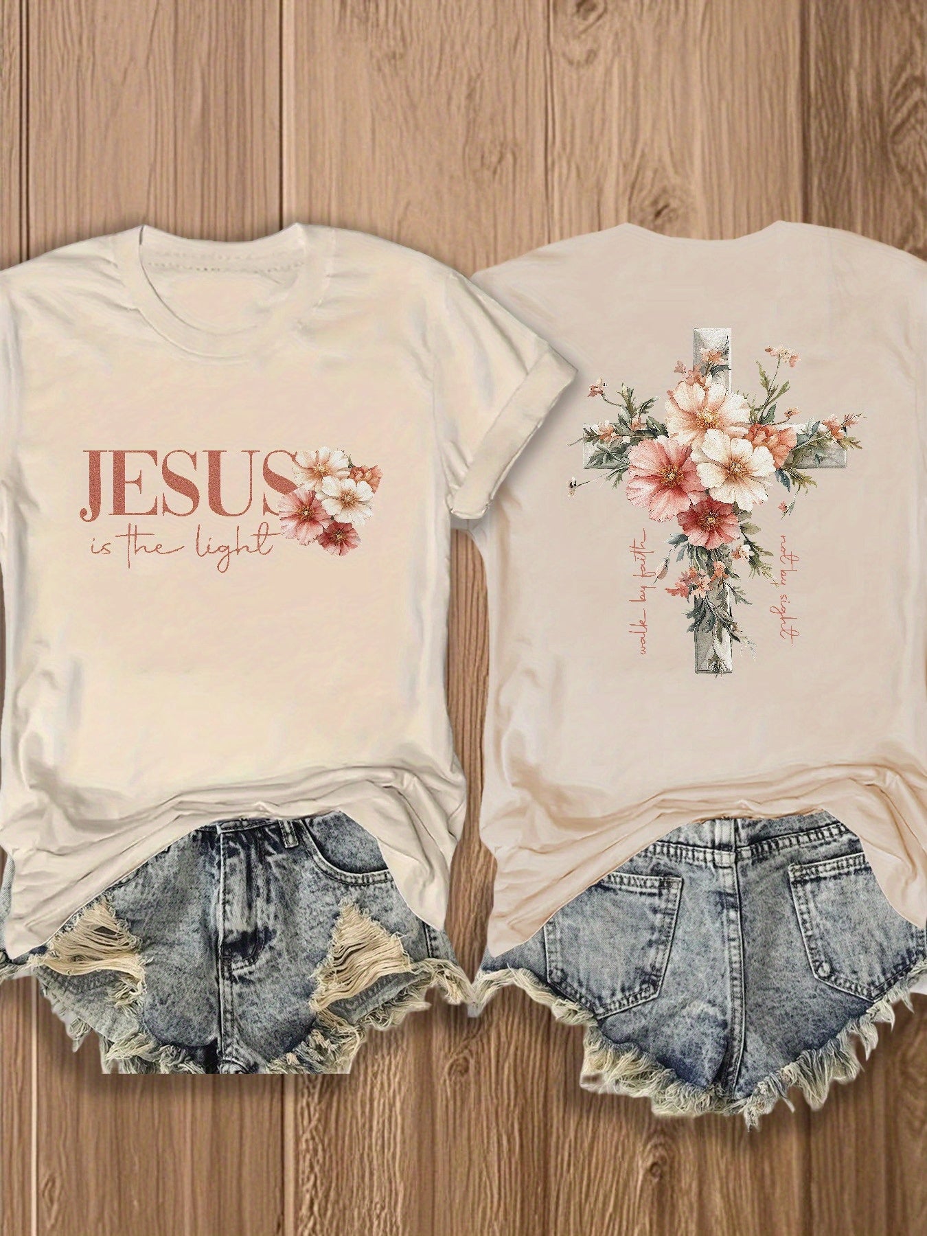 Women's Burgundy Knit Floral Printed T-Shirt - product view 31