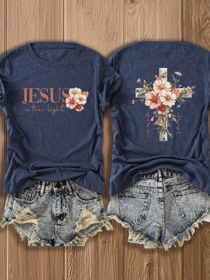Women's Burgundy Knit Floral Printed T-Shirt - product view 21