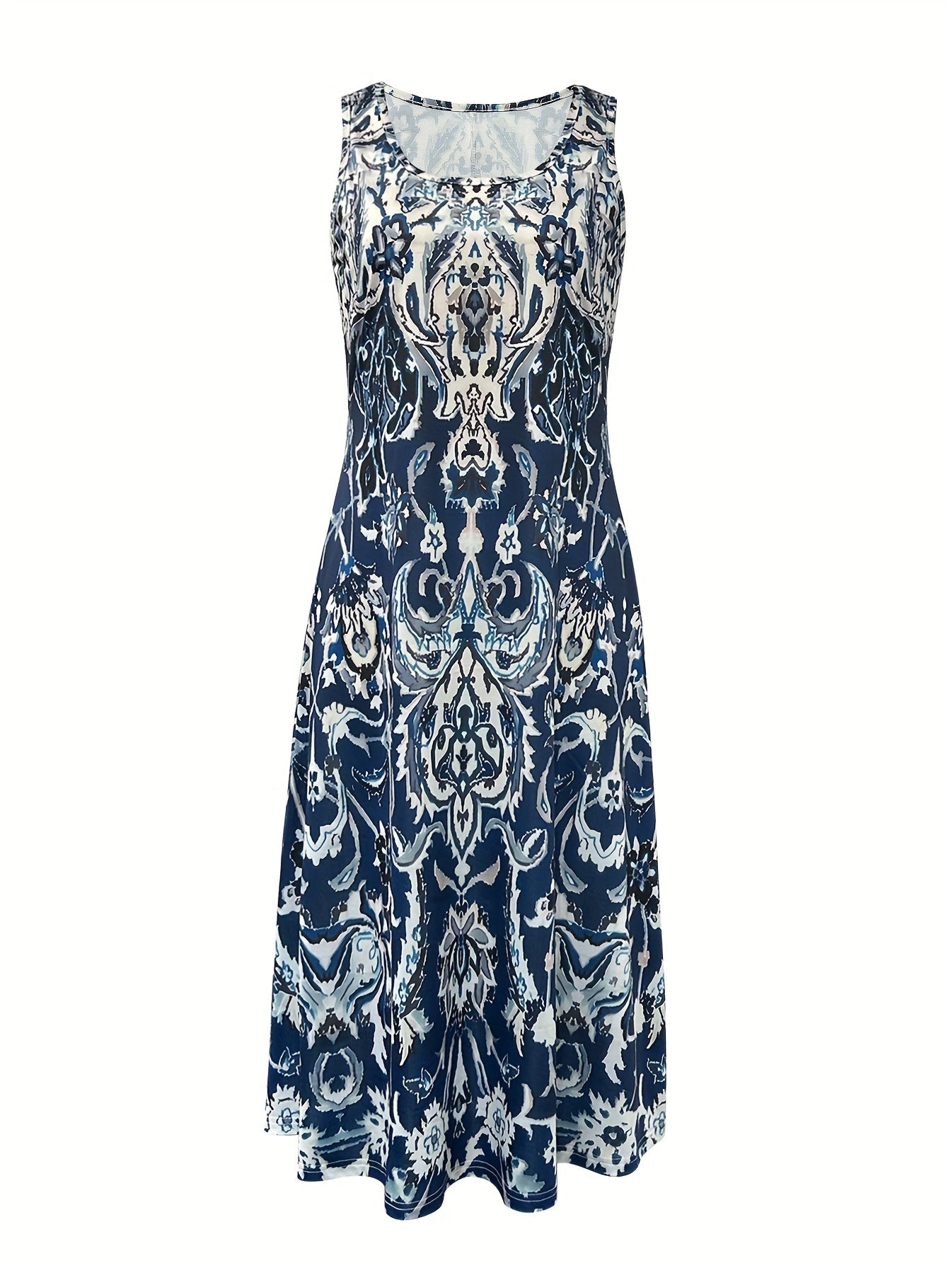 Women's Floral Square Neck Vacation Dress – Resort Style detail image - detail view 4