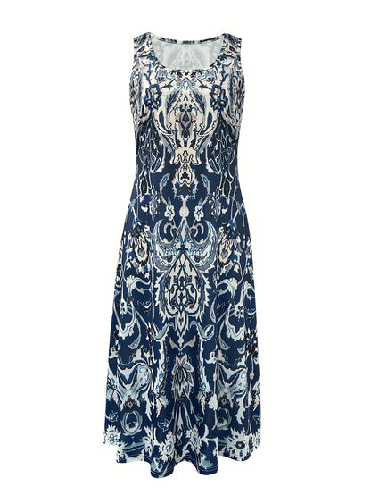 Women's Floral Square Neck Vacation Dress – Resort Style detail image - detail view 4