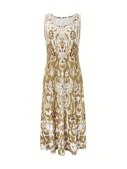 Women's Floral Square Neck Vacation Dress – Resort Style detail image - detail view 8