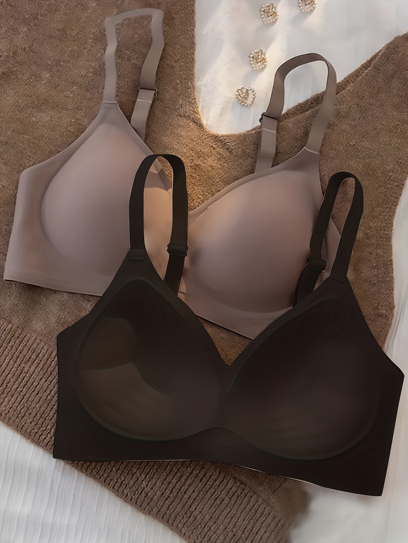 Women's Full-Coverage Wireless Bra - 3-Pack Fixed Padding, Everyday Support