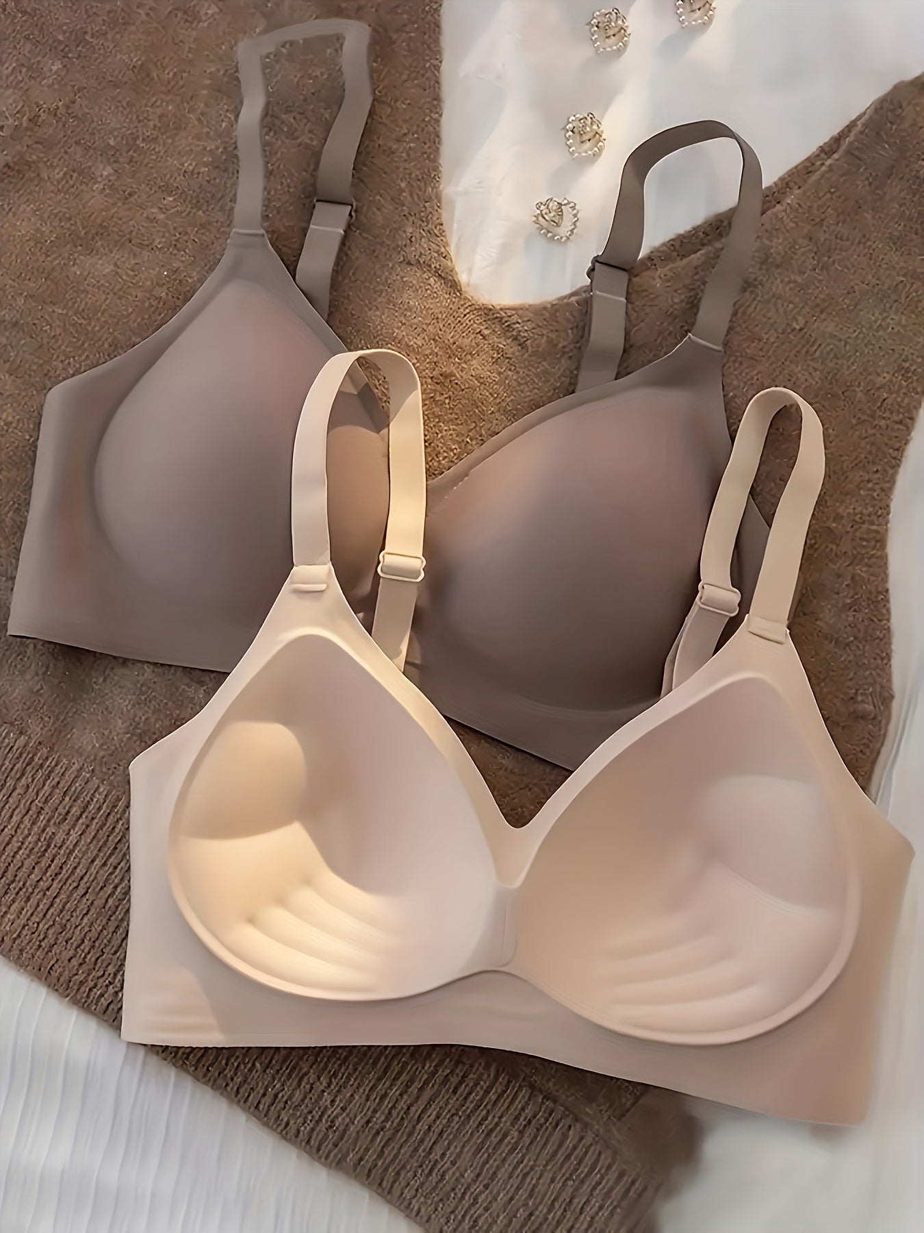 Women's Full-Coverage Wireless Bra - 3-Pack Fixed Padding, Everyday Support