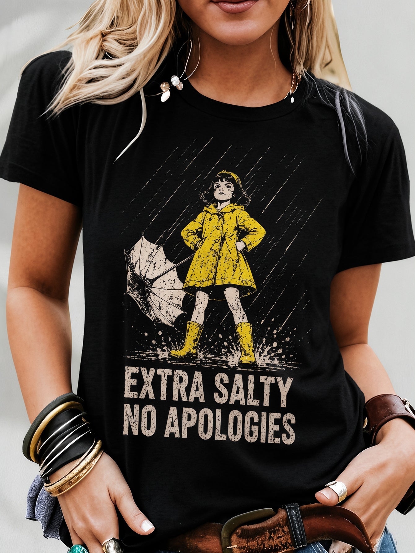 Women's Navy Color Graphic Short-Sleeve T-Shirt - product view 9