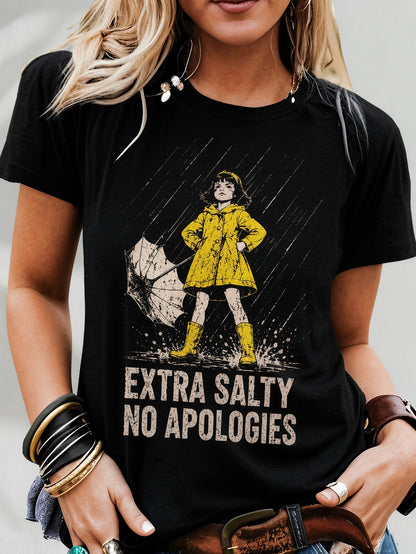 Women's Navy Color Graphic Short-Sleeve T-Shirt - product view 9