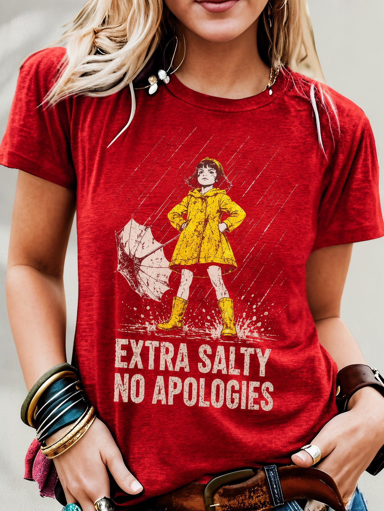 Women's Navy Color Graphic Short-Sleeve T-Shirt - product view 21