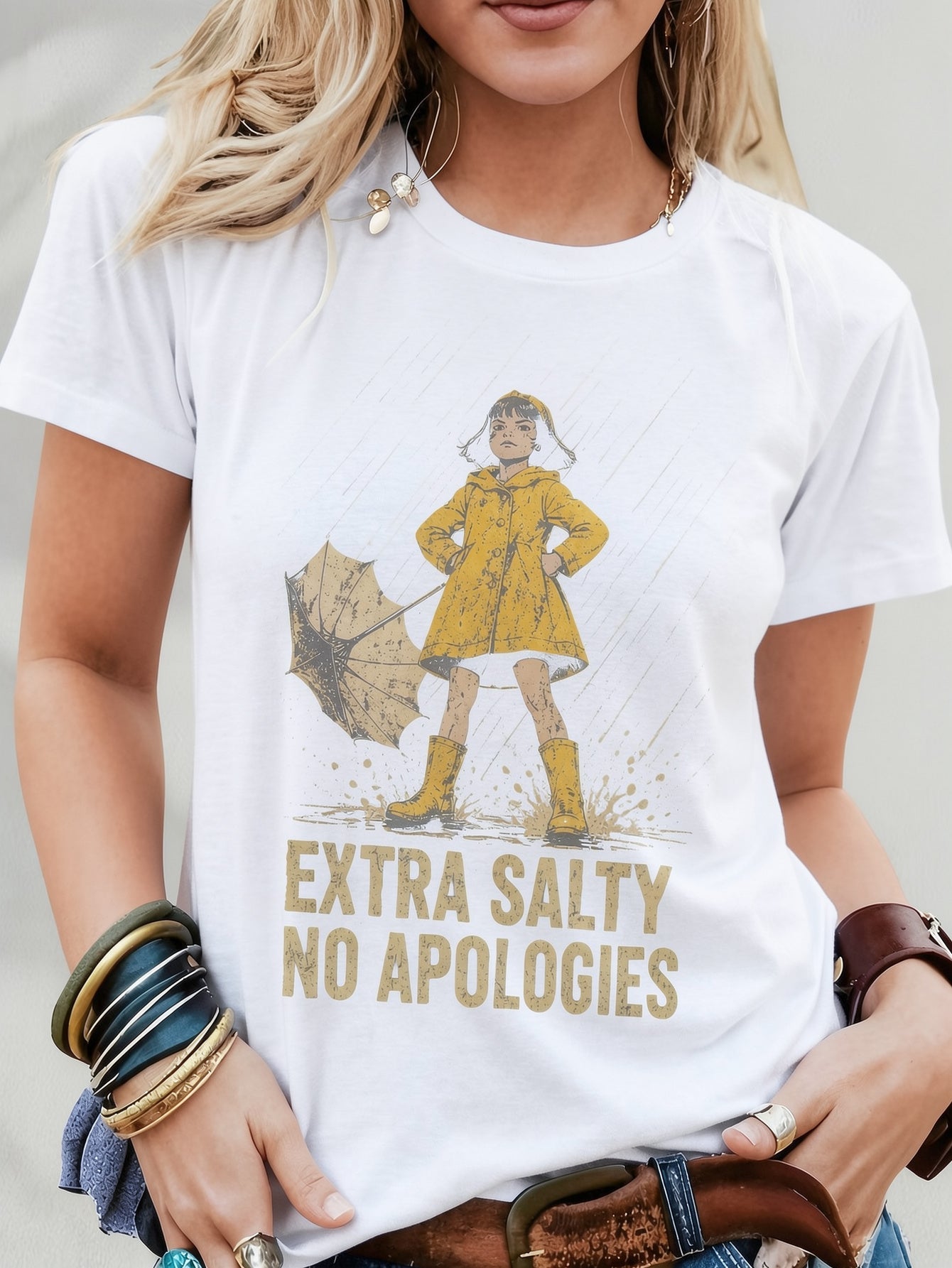 Women's Navy Color Graphic Short-Sleeve T-Shirt - product view 17
