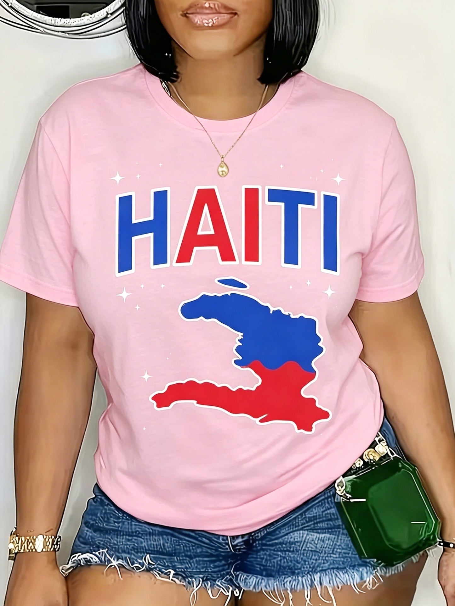 Women's Pink Lace Printed T-Shirt - product view 18