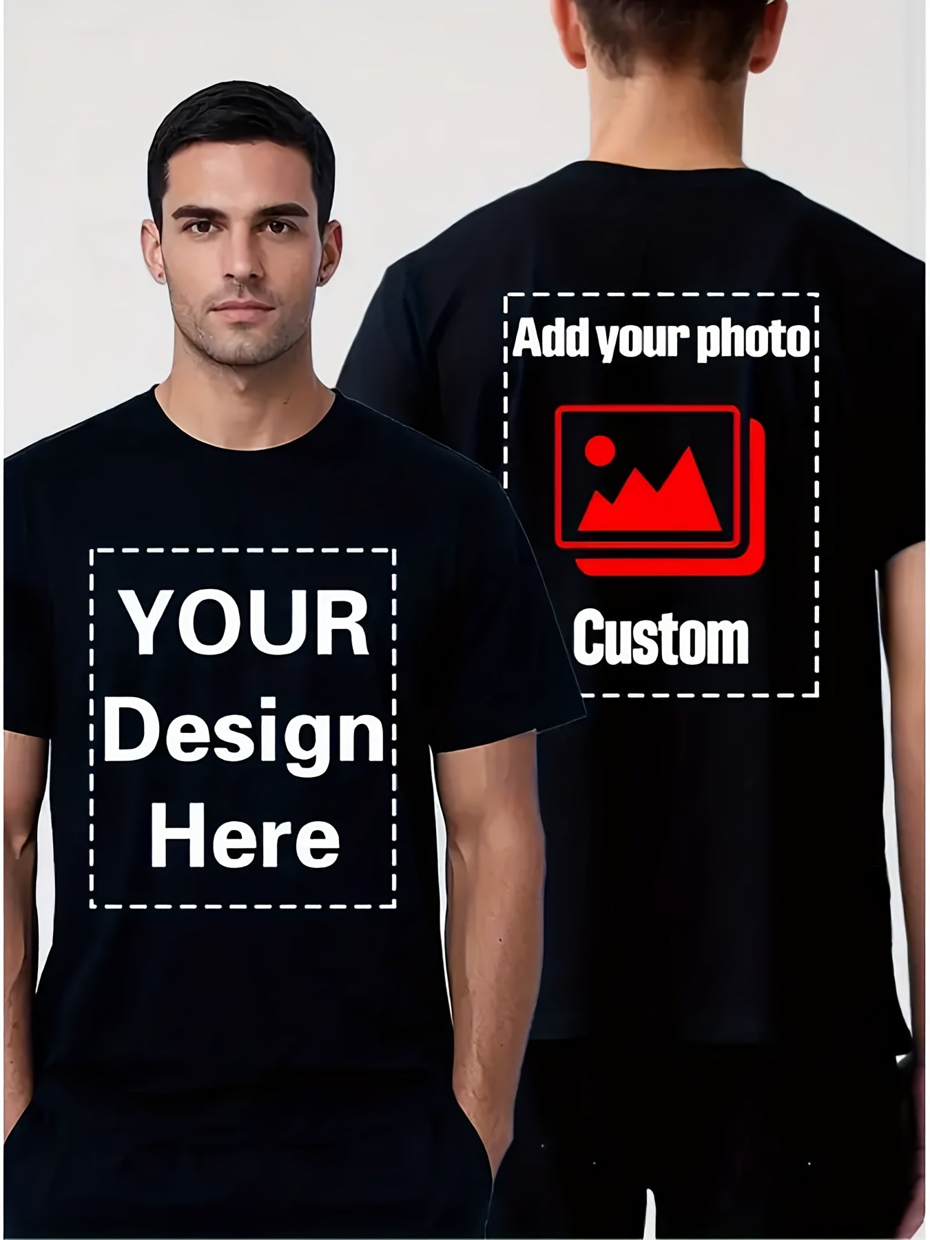 Women's Black Printed Short-Sleeve T-Shirt - product view 4
