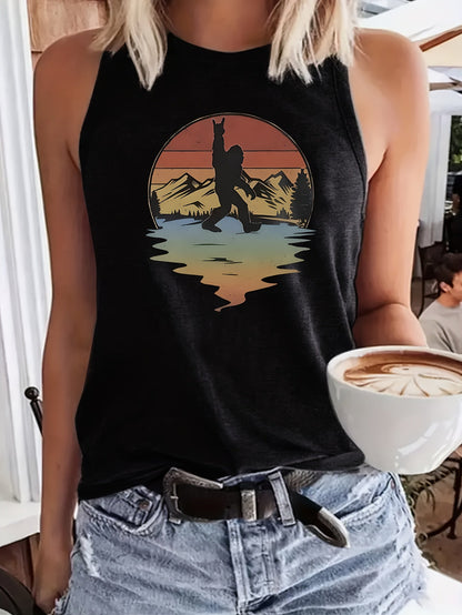Pattern Print Casual Vest Crew neck Casual Sleeveless Vest in Polyester - product view 17