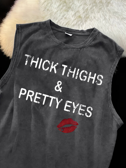 Women's White Printed Tank Top - product view 17