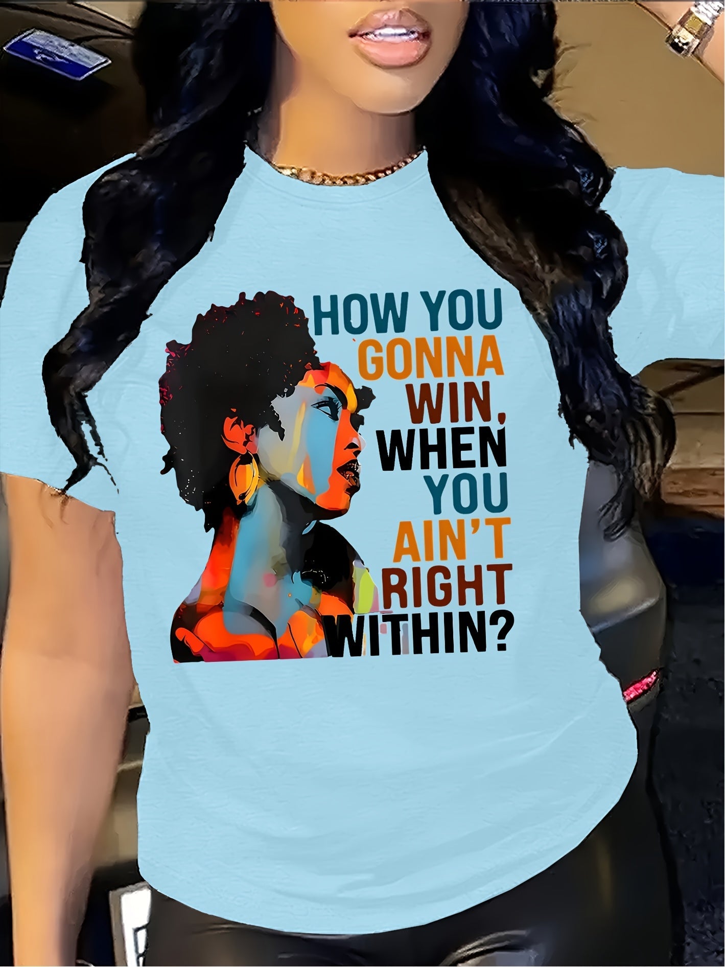 Women's Graphic T-Shirt - Graphic Print Crew Neck 703973