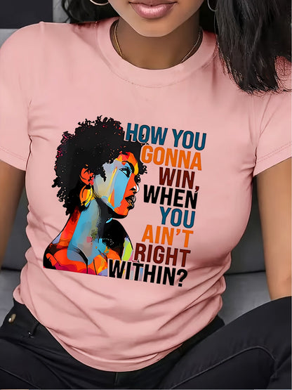 Women's Graphic T-Shirt - Graphic Print Crew Neck 703973