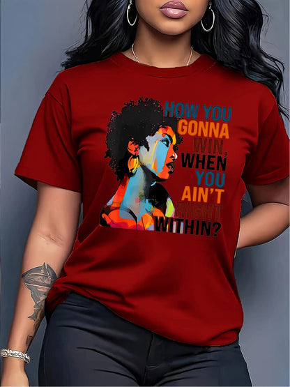 Women's Red Printed Graphic Top - product view 2
