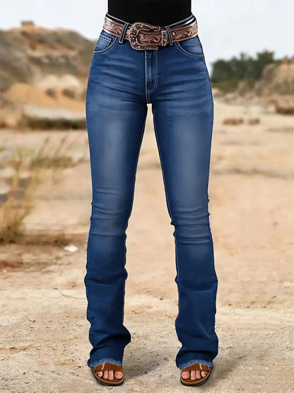 Women's High-Waist Flare Jeans - Black Embroidered Weekend detail image - detail view 11